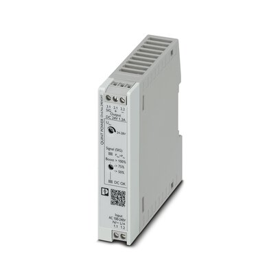 Phoenix Contact Switching Power Supply; QUINT4-PS/1AC/24DC/1.3/SC; 24VDC OUT; 1.3A; 85-264VAC/90-350VDC IN; Single Phase; DIN Rail Mount; Plastic; Screw Connection